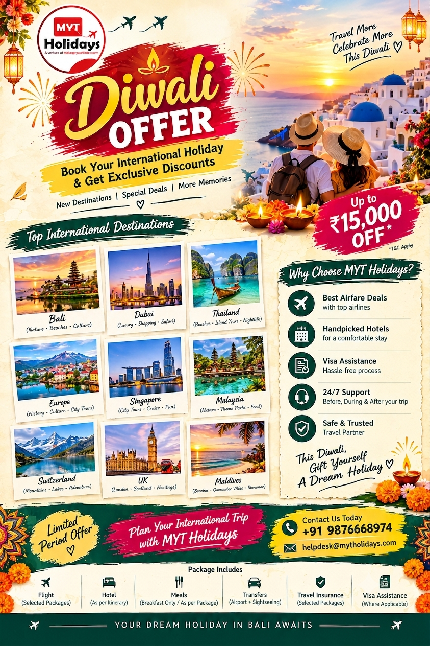 Diwali Special International Holiday Offer | MYT Holidays